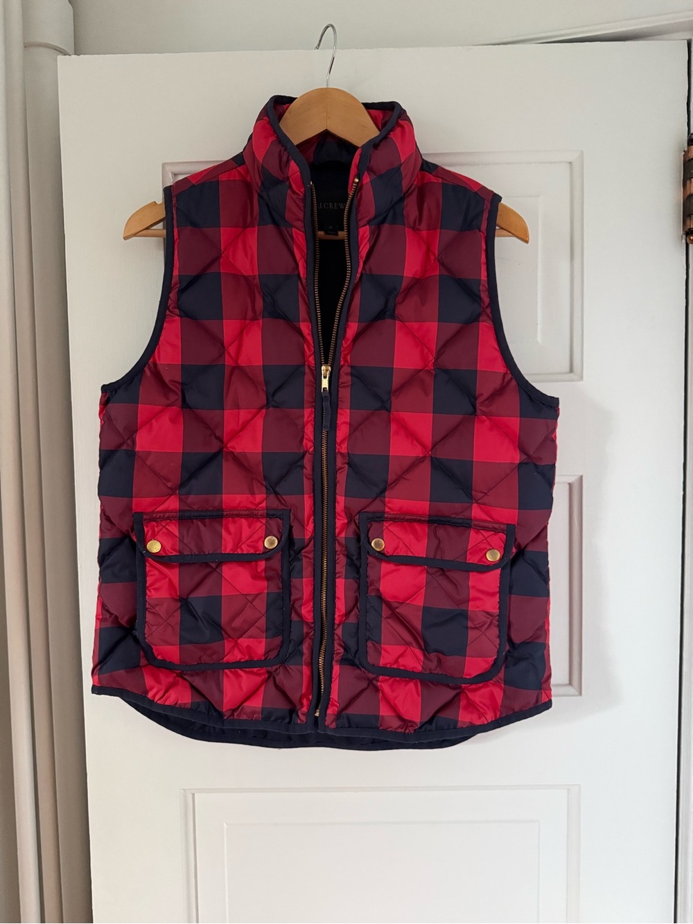 J. Crew Buffalo Plaid Quilted Vest